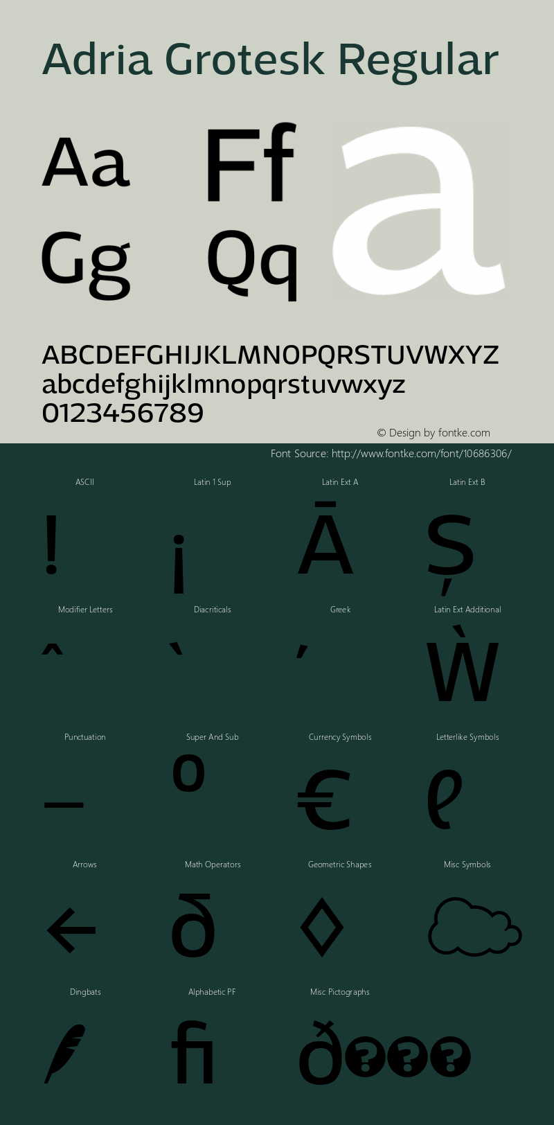 Adria Grotesk Regular Version 1.001;PS 001.001;hotconv 1.0.70;makeotf.lib2.5.58329图片样张