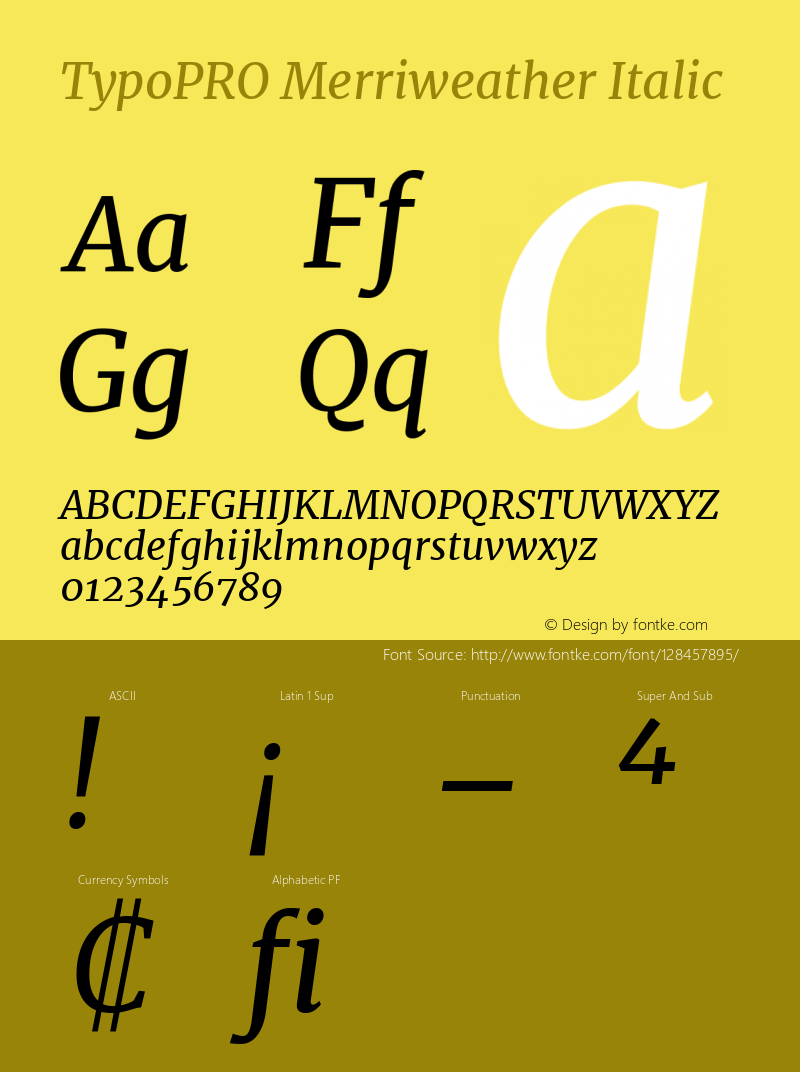 TypoPRO Merriweather Italic Version 2.002图片样张