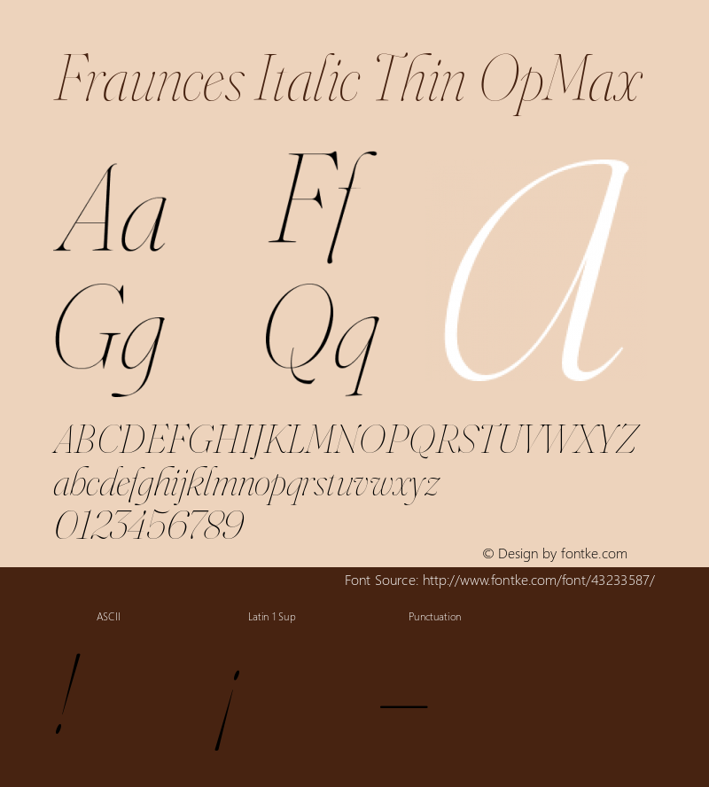 Fraunces Italic Thin OpMax Version 0.000图片样张