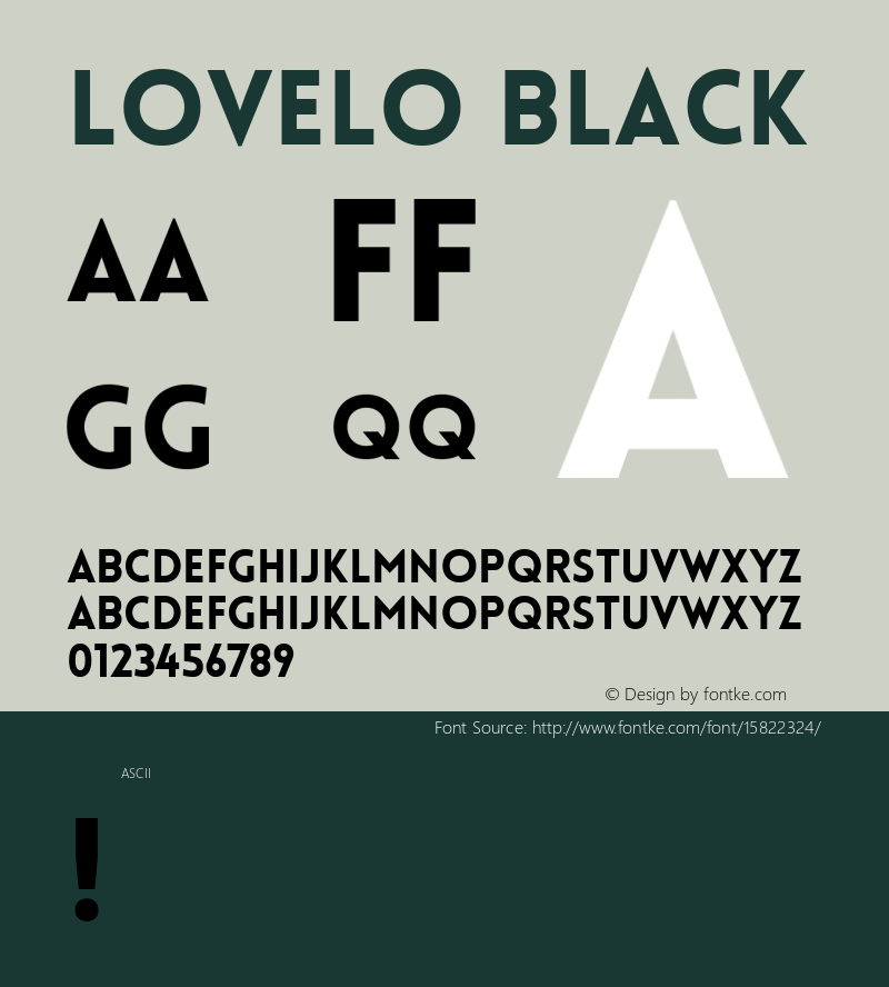 Lovelo Black Version 1.000; ttfautohint (v1.4.1)图片样张