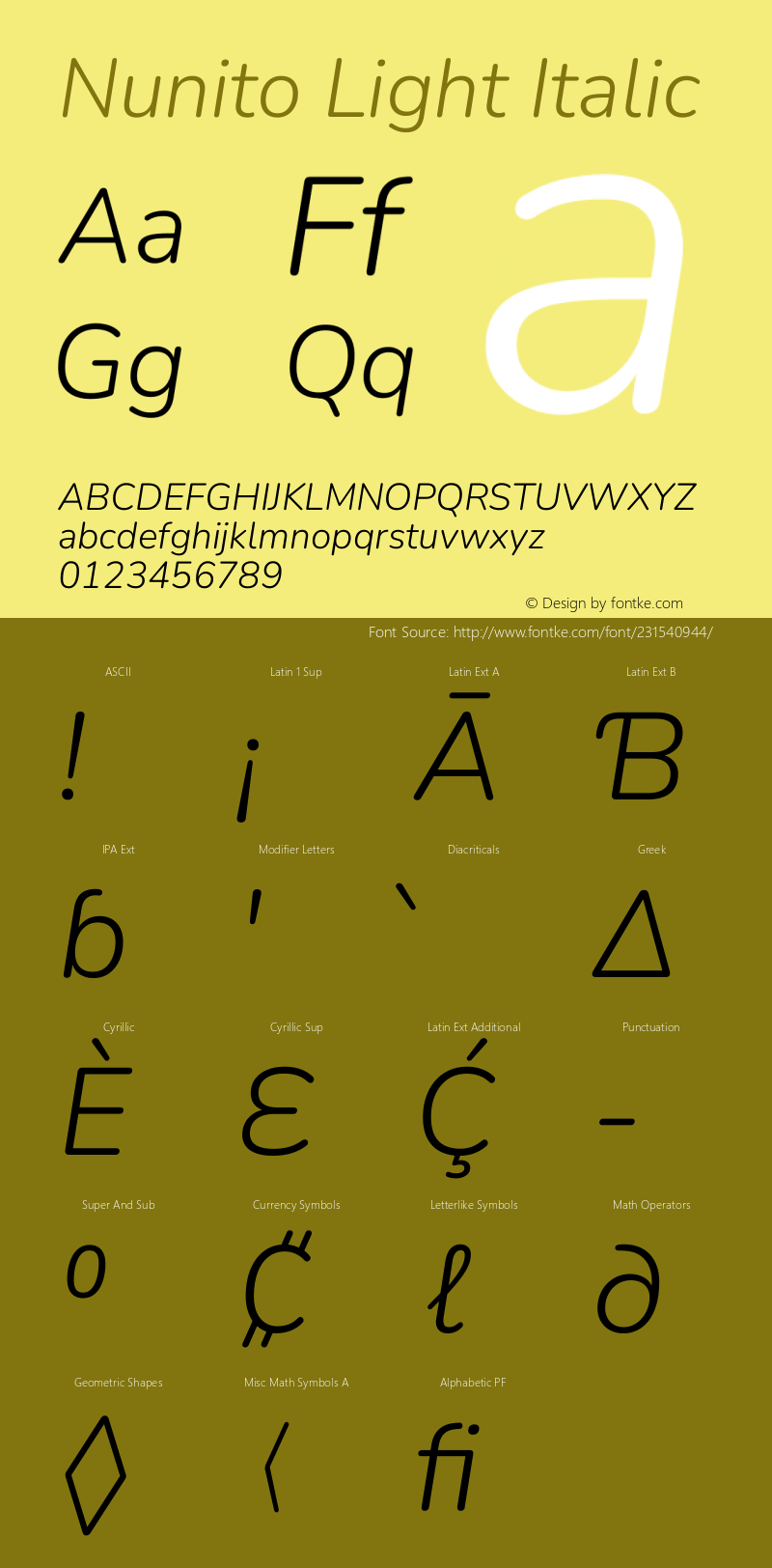 Nunito Light Italic Version 3.602图片样张