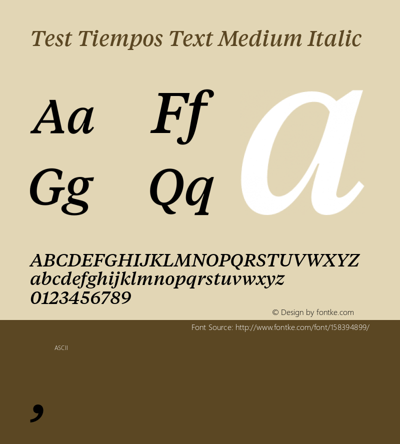 Test Tiempos Text Med Italic Version 1.006;hotconv 1.0.116;makeotfexe 2.5.65601图片样张