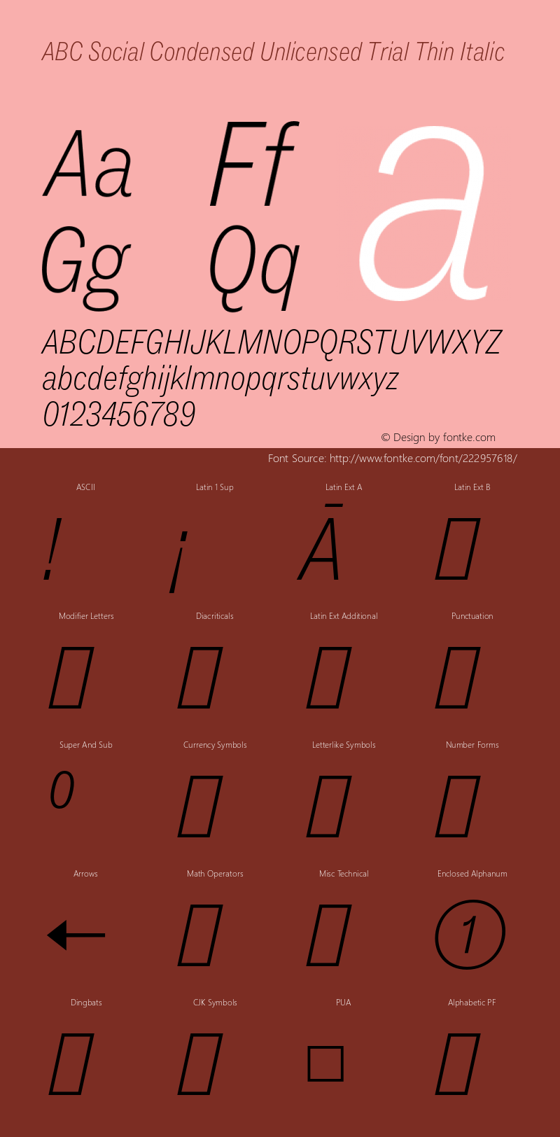 ABC Social Condensed Unlicensed Trial Thin Italic Version 1.000;Unlicensed Trial图片样张