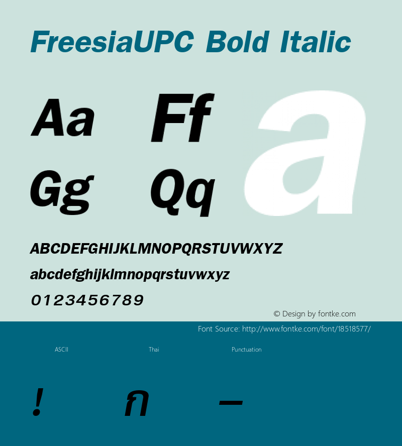 FreesiaUPC Bold Italic 001.000图片样张