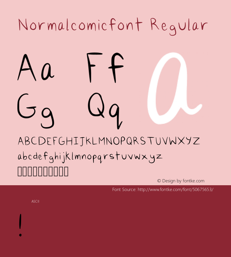 Normalcomicfont Regular Version 001.002图片样张