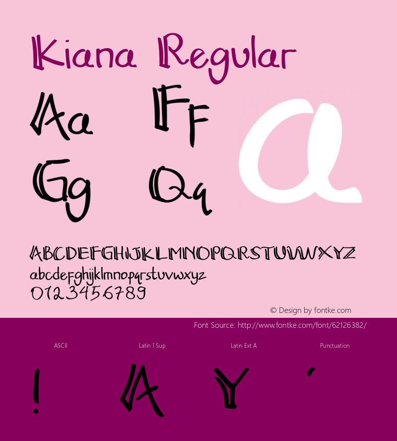 KianaRegular Version 1.006;Fontself Maker 3.5.1图片样张