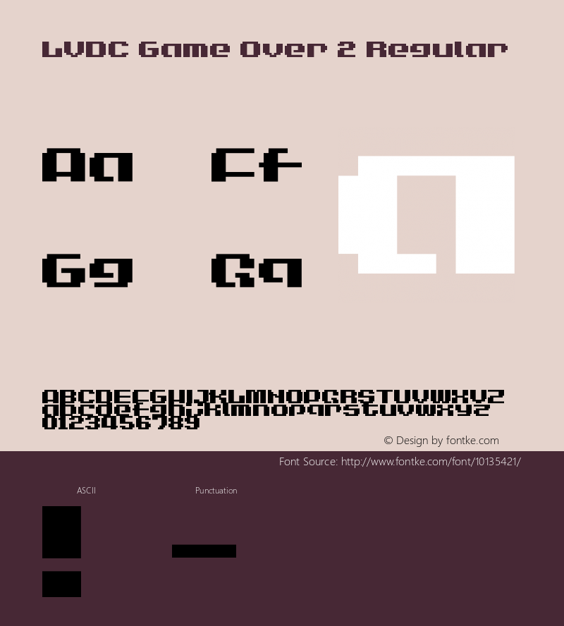 LVDC Game Over 2 Regular Macromedia Fontographer 4.1J 04.3.22图片样张