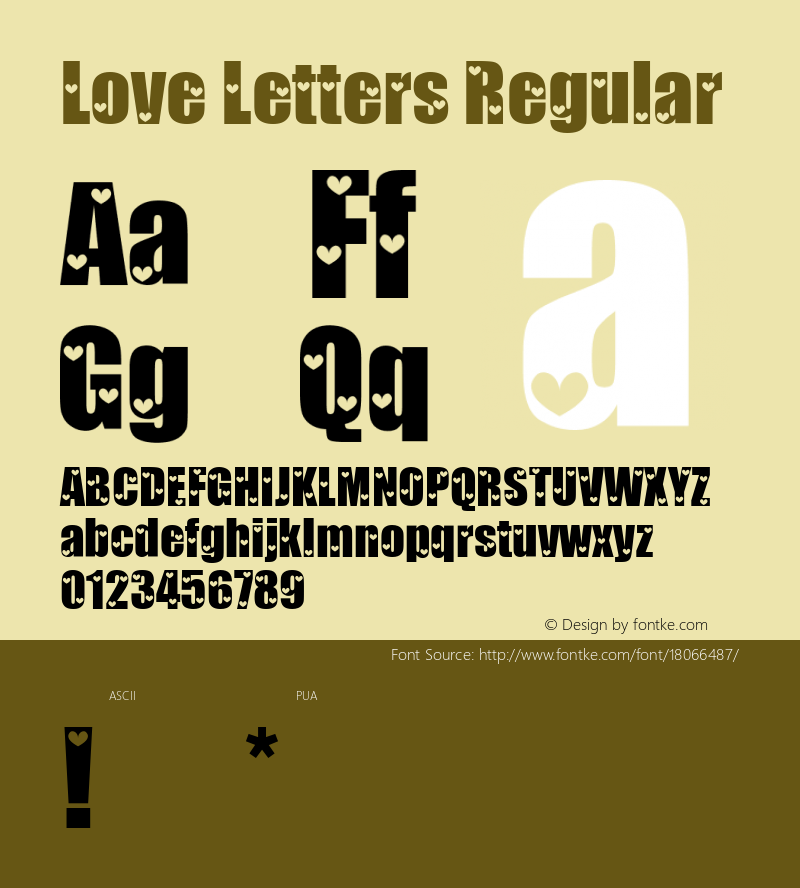 Love Letters Regular 1999; 1.1     www.stimuleyefonts.com.com图片样张