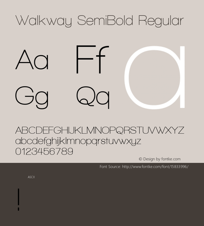 Walkway SemiBold Regular 1.0; ttfautohint (v1.4.1)图片样张