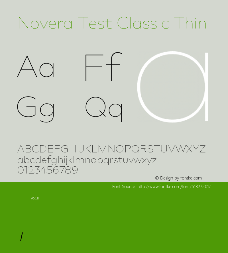 Novera Test Classic Thin Version 1.000;hotconv 1.0.109;makeotfexe 2.5.65596图片样张