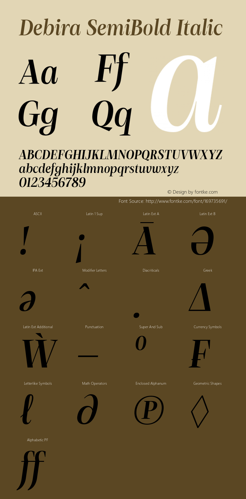 Debira SemiBold Italic Version 1.000图片样张