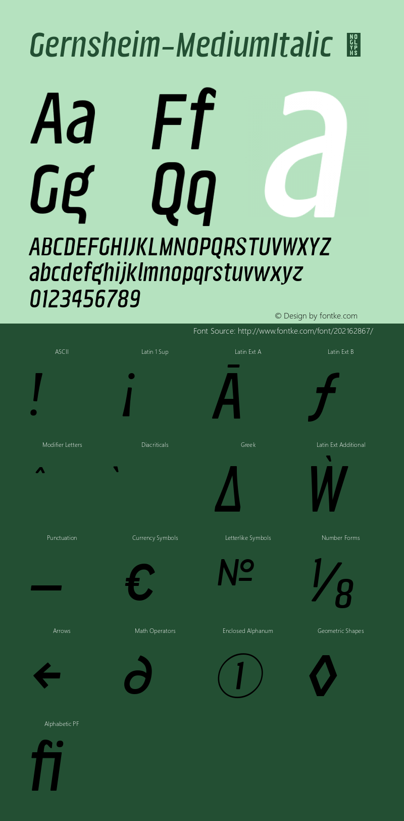 ☞Gernsheim MediumItalic Version 1.000;hotconv 1.0.109;makeotfexe 2.5.65596;com.myfonts.easy.brenners-template.gernsheim.medium-italic.wfkit2.version.5HXM图片样张