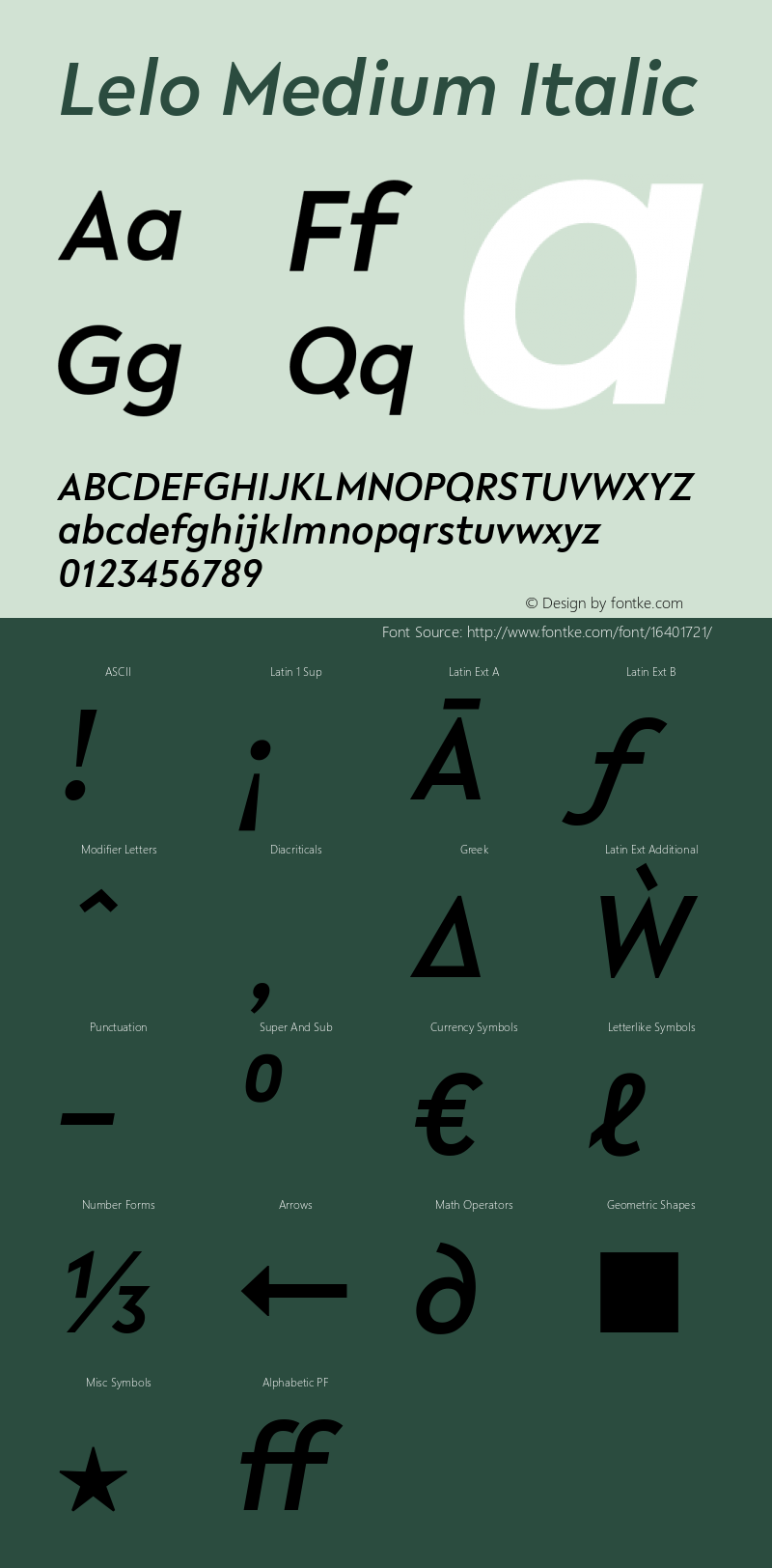 Lelo Medium Italic Version 1.003; ttfautohint (v1.4.1)图片样张