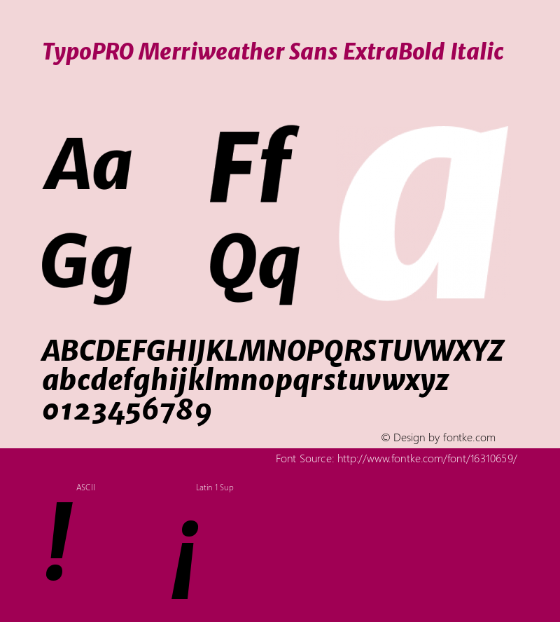 TypoPRO Merriweather Sans ExtraBold Italic Version 1.000图片样张