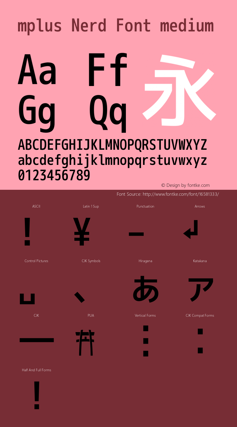 mplus Nerd Font medium Version 1.018;Nerd Fonts 0.8图片样张