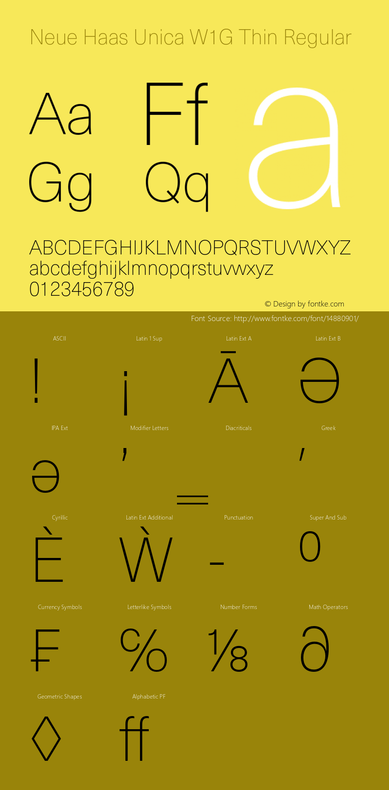 Neue Haas Unica W1G Thin Regular Version 1.00图片样张