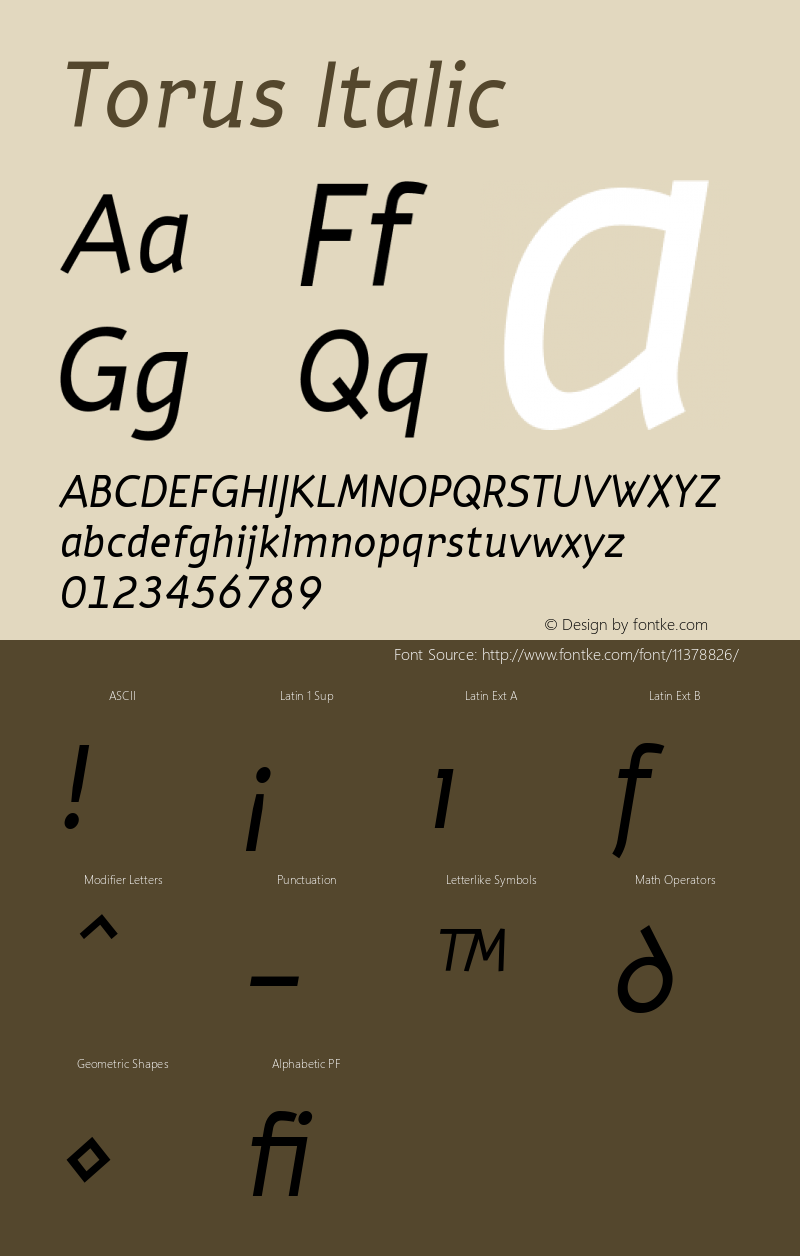 Torus Italic Version 001.000图片样张