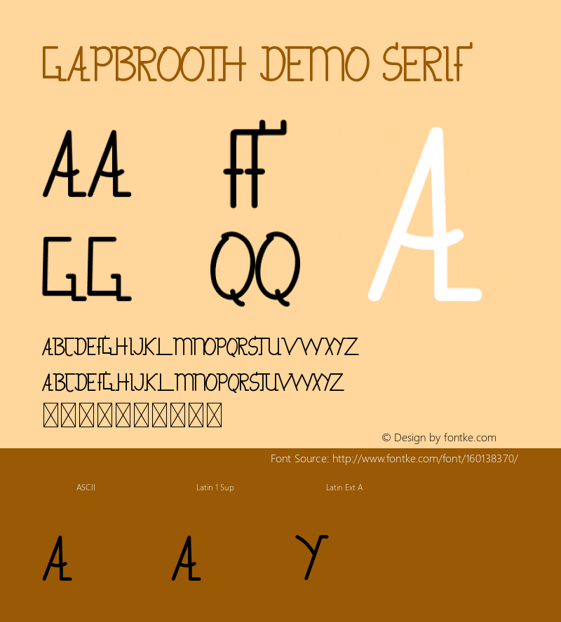 Gapbrooth Demo Serif Version 1.002;Fontself Maker 3.4.0图片样张