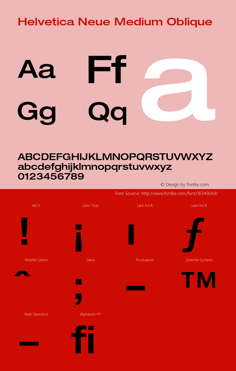 Helvetica Neue Medium Oblique 001.000图片样张