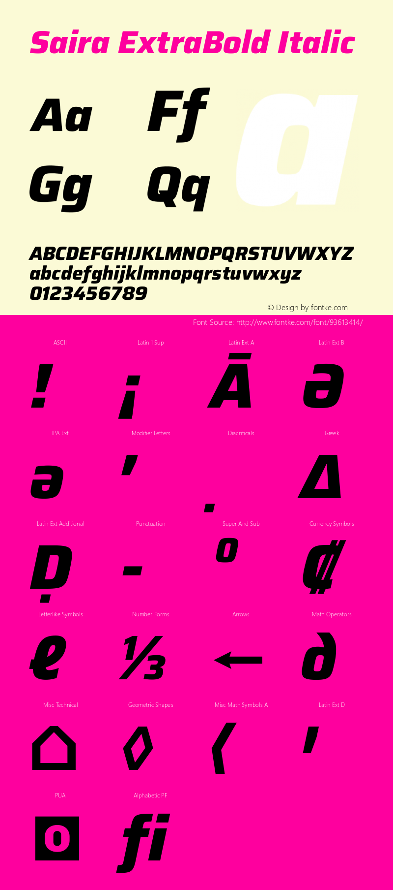 Saira ExtraBold Italic Version 1.100图片样张