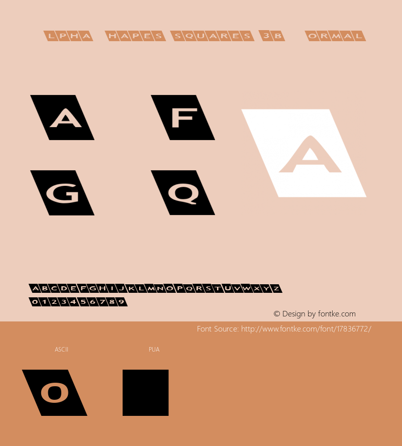 AlphaShapes squares 3b Normal 1.0 - November 2005 - freeware font图片样张