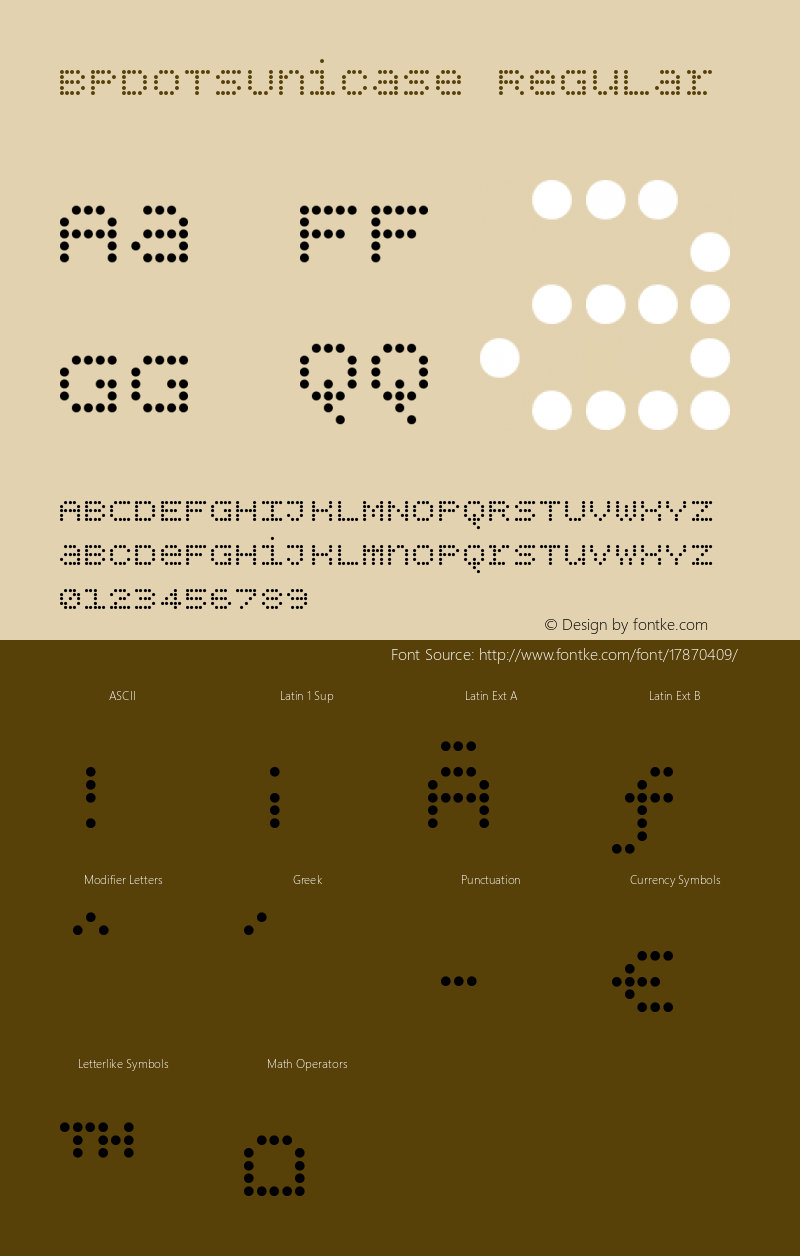 BPdotsUnicase Regular Version 1.000图片样张