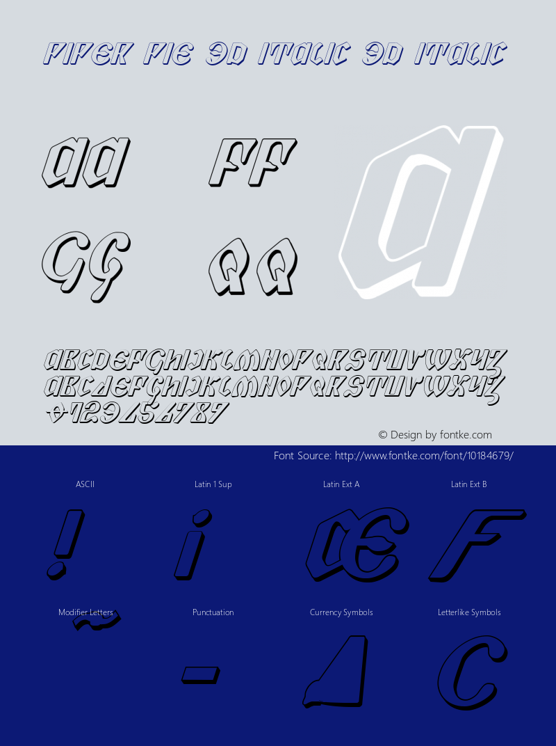 Piper Pie 3D Italic 3D Italic 001.000图片样张