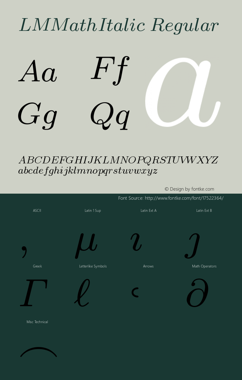 LMMathItalic8 Regular Version 2.003 图片样张