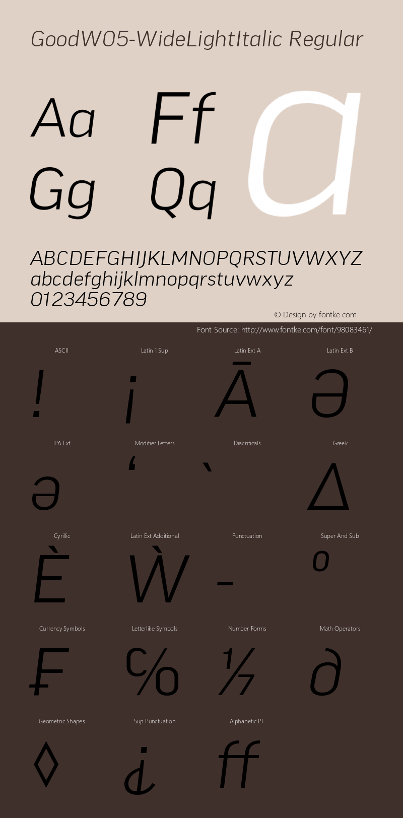 Good W05 Wide Light Italic Version 7.504图片样张