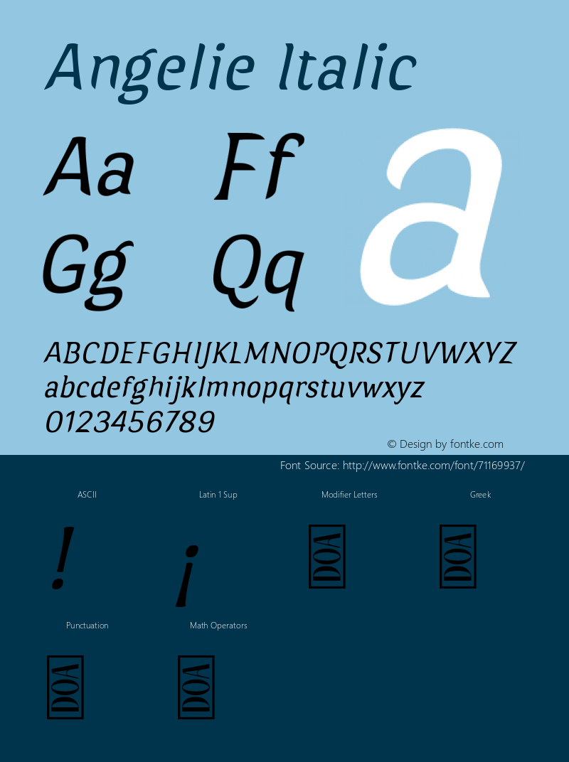 Angelie Italic Version 1.00;August 5, 2020;FontCreator 11.5.0.2422 64-bit图片样张