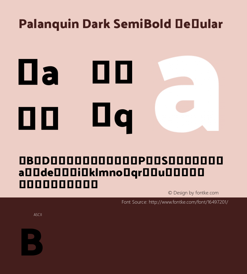 Palanquin Dark SemiBold Regular Version 1.000图片样张