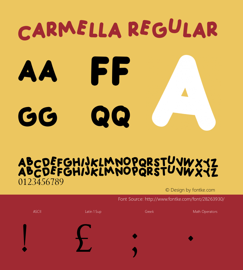 CARMELLA Version 1.00;January 2, 2019;FontCreator 11.5.0.2430 64-bit图片样张