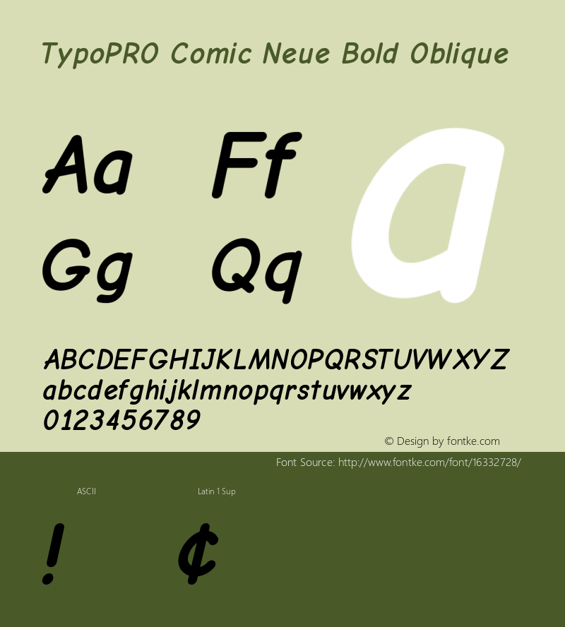 TypoPRO Comic Neue Bold Oblique Version 1.000图片样张
