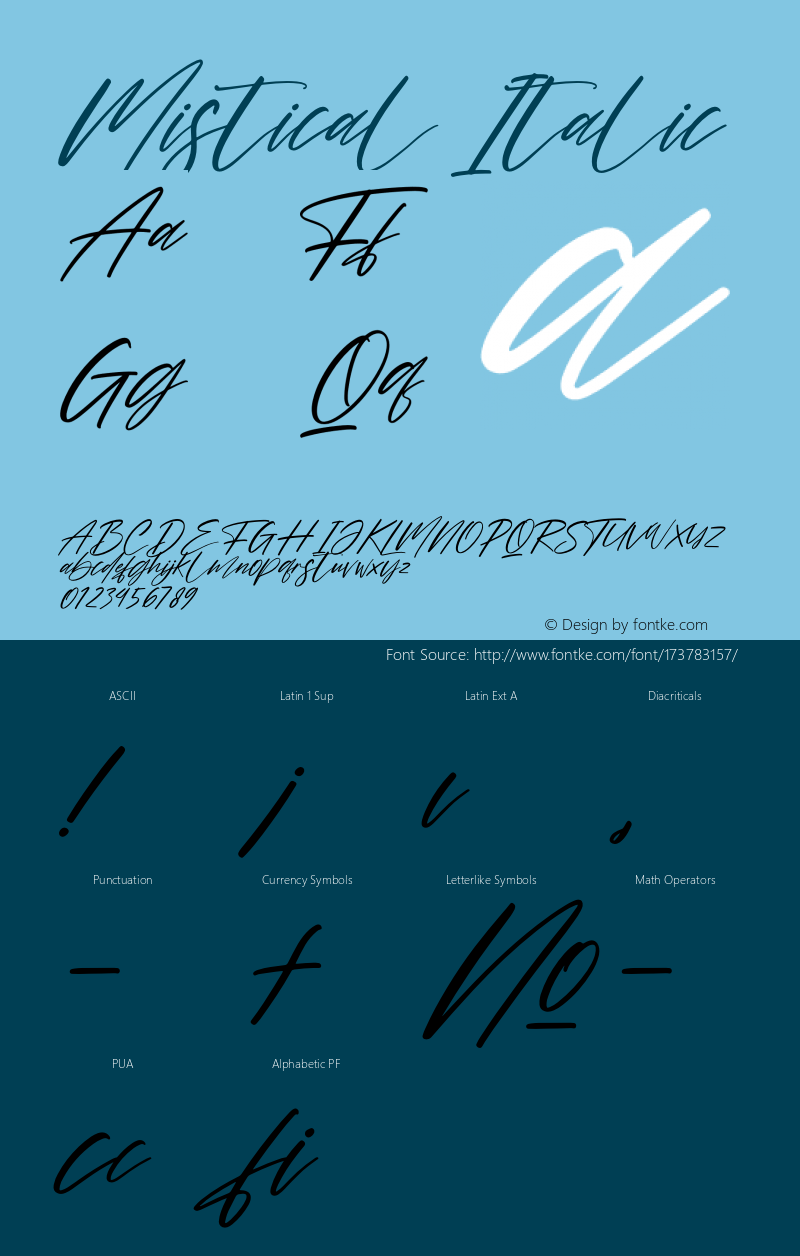 Mistical Italic Version 1.00;August 23, 2021;FontCreator 13.0.0.2683 64-bit图片样张