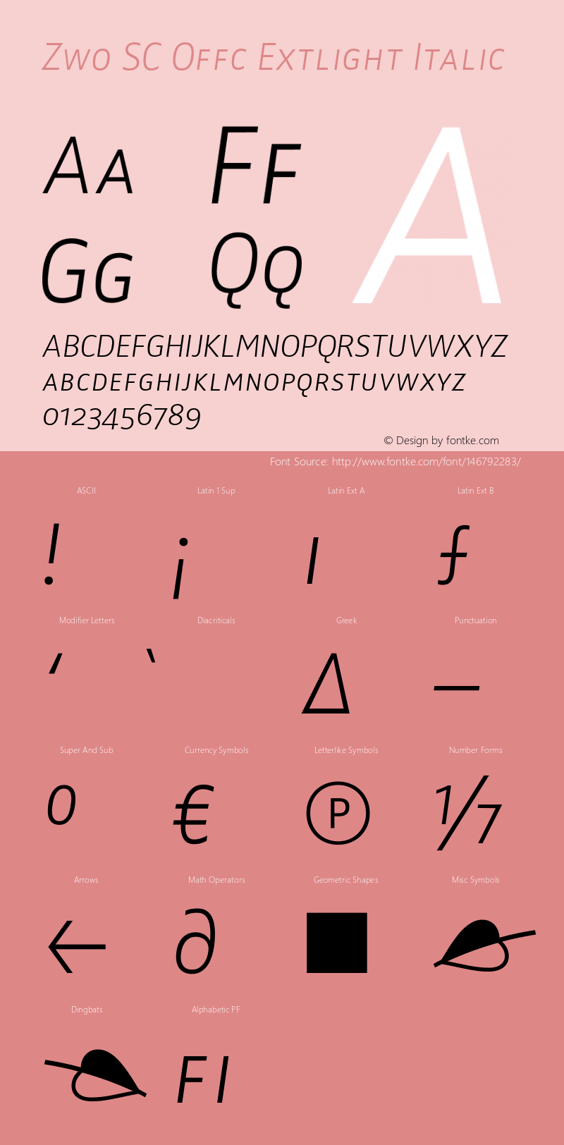 Zwo SC Offc Extlight Italic Version 7.504; 2010; Build 1024图片样张