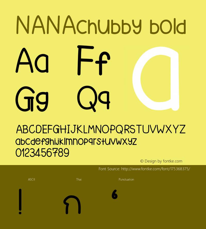 NANAchubby-bold Version 001.000图片样张