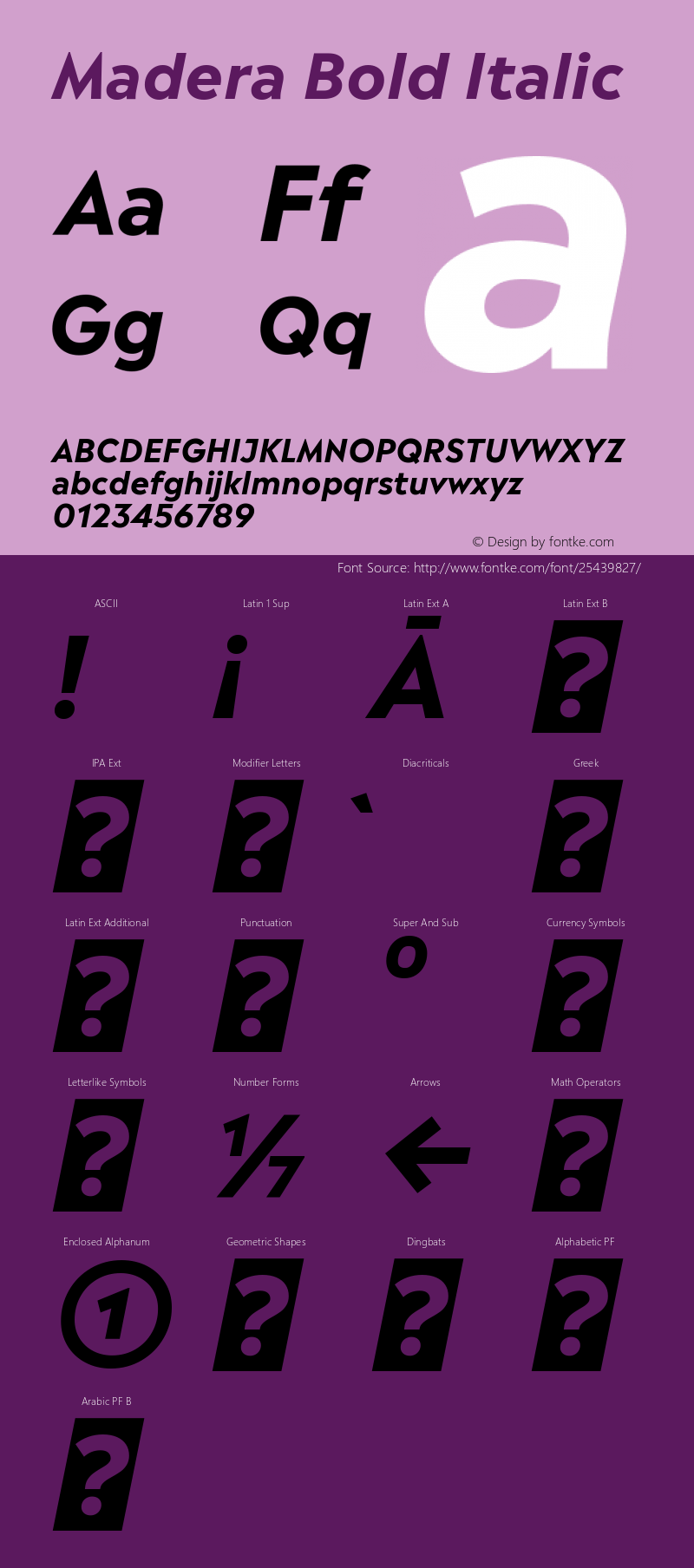 Madera Bold Italic Version 1.1图片样张