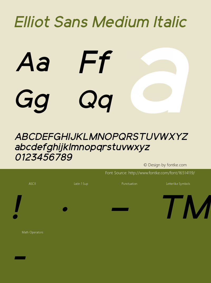 Elliot Sans Medium Italic Version 1.000图片样张