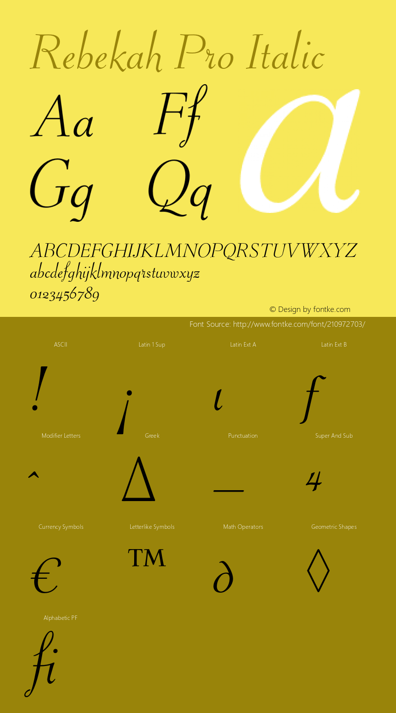 Rebekah Pro Italic Version 1.00图片样张