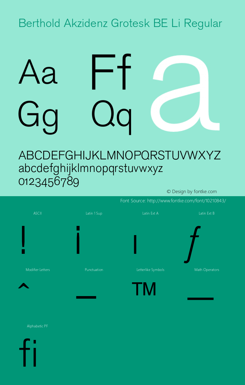 Berthold Akzidenz Grotesk BE Li Regular 001.000图片样张