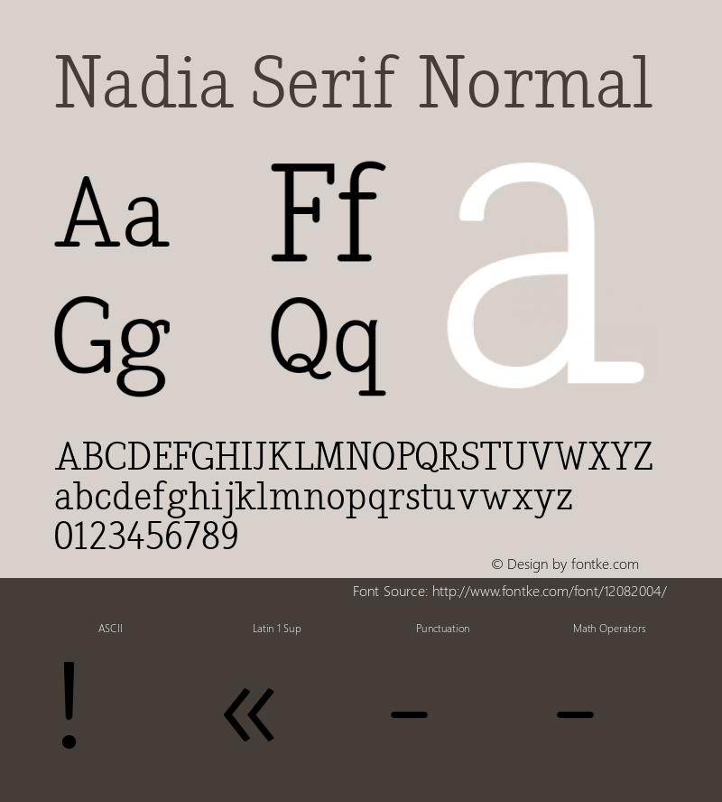 Nadia Serif Normal Macromedia Fontographer 4.1.3 09.07.2002图片样张