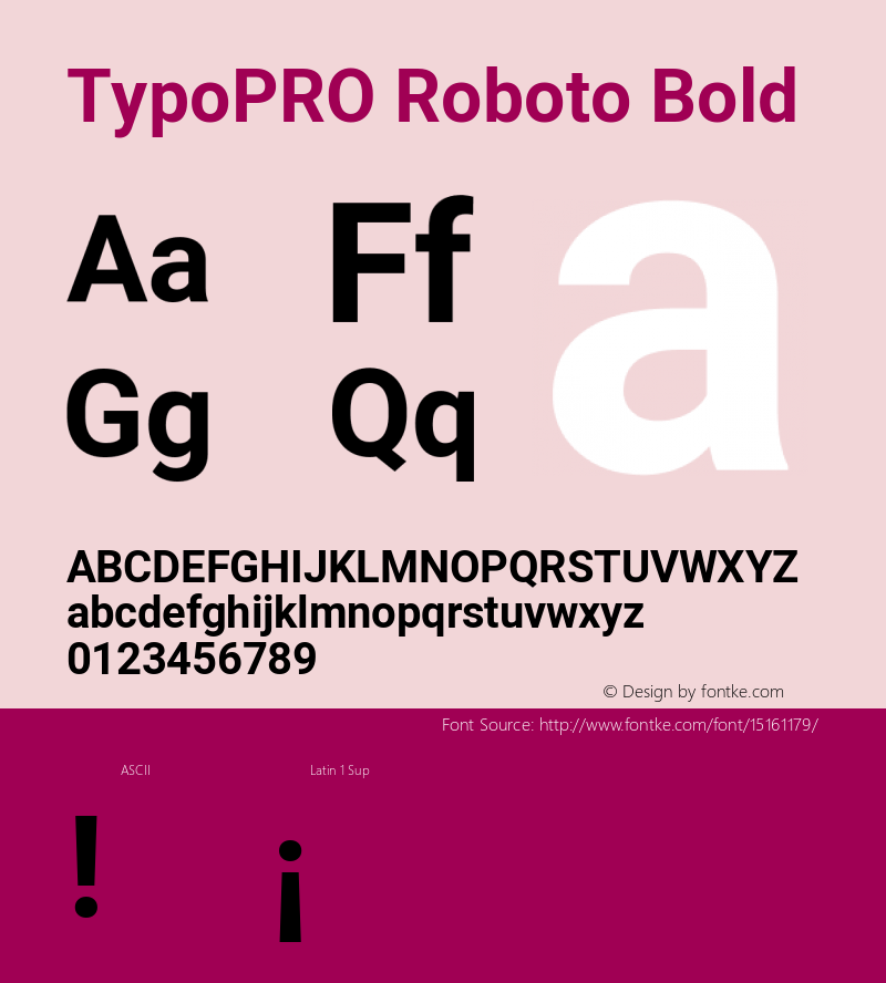 TypoPRO Roboto Bold Version 2.001047; 2014图片样张
