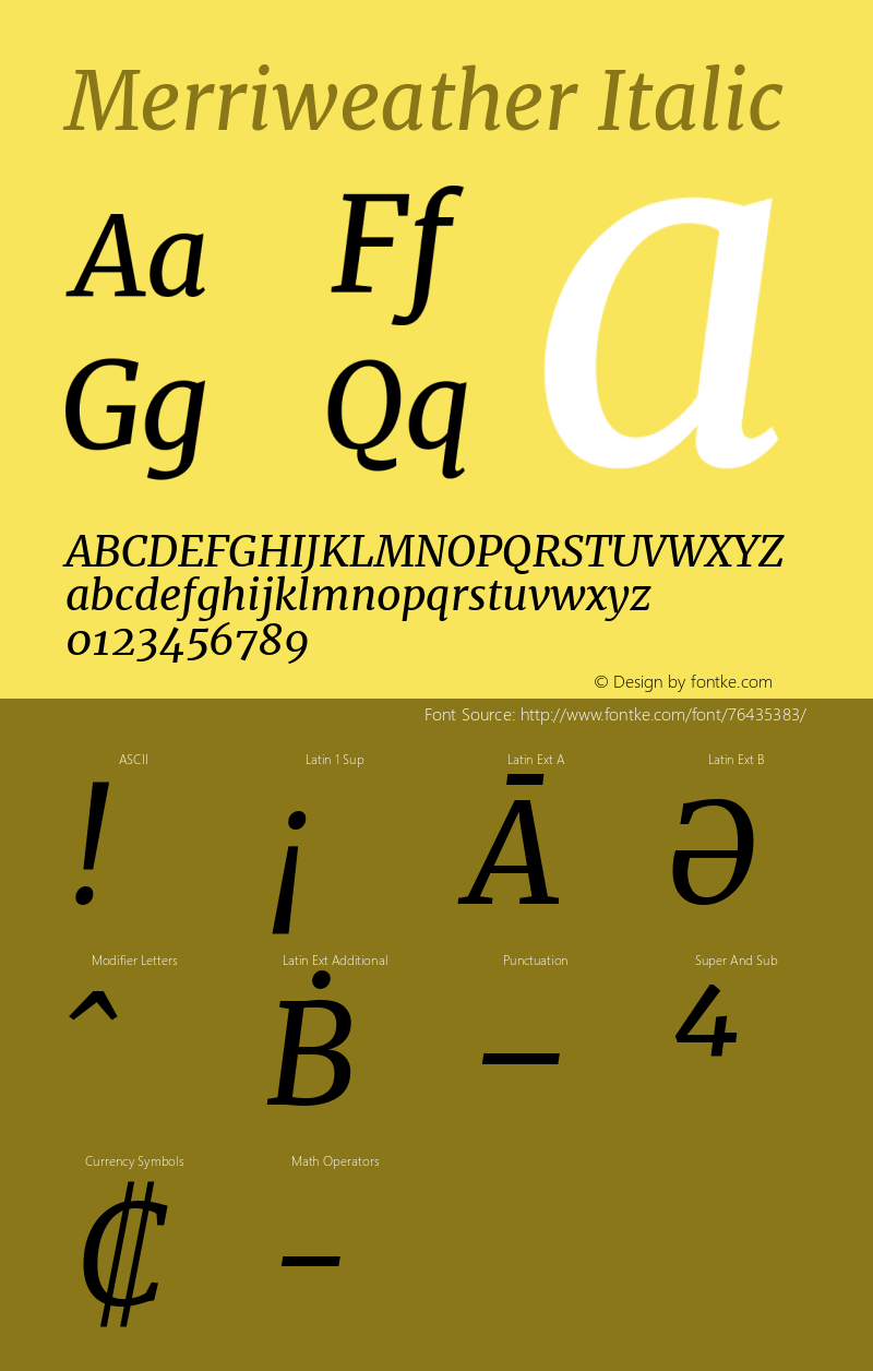 Merriweather Italic Version 2.002图片样张