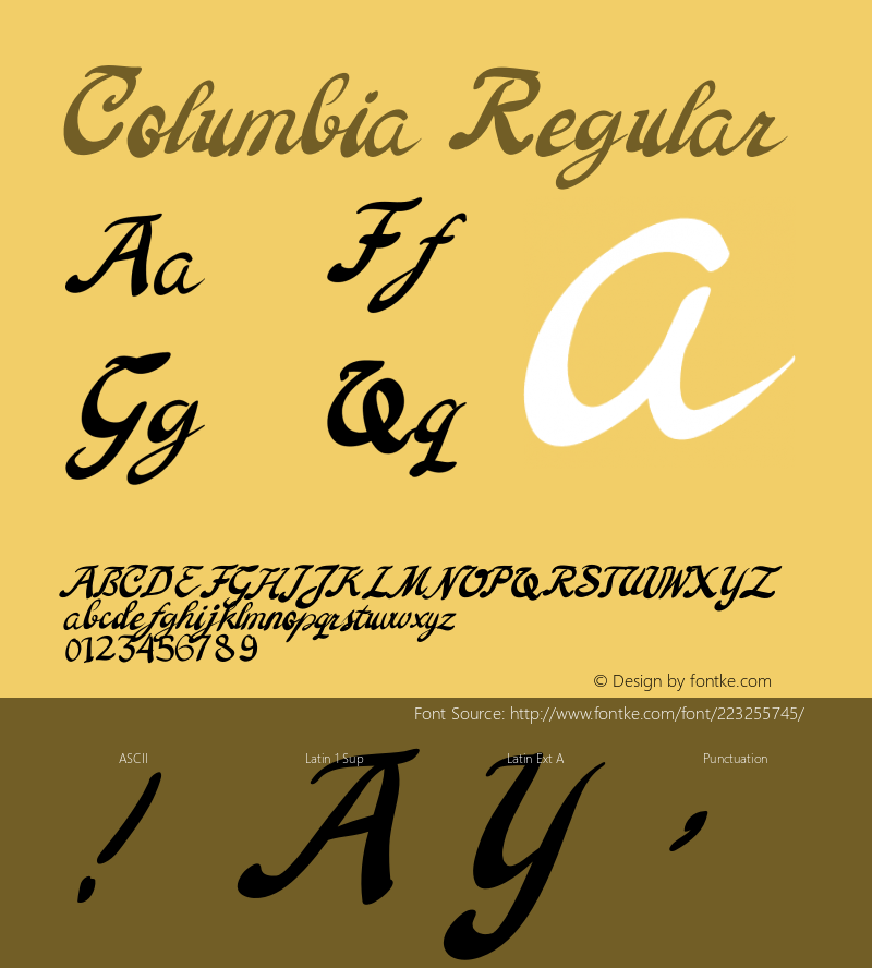 Columbia Version 1.002;Fontself Maker 3.5.1图片样张