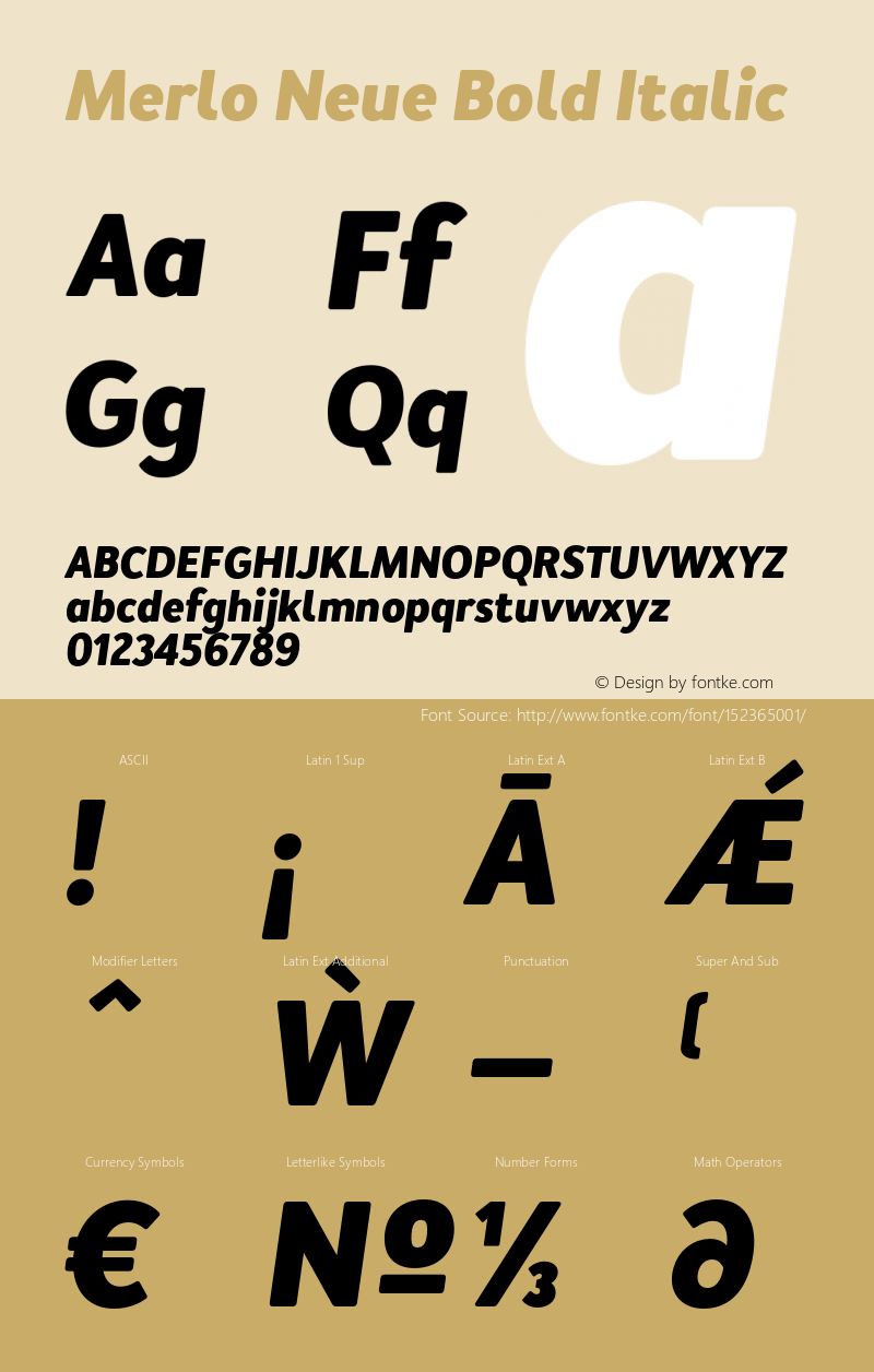 Merlo Neue Bold Italic Version 1.000;PS 001.000;hotconv 1.0.88;makeotf.lib2.5.64775图片样张