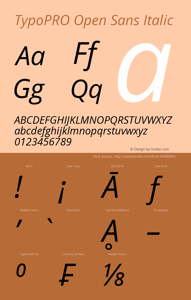 TypoPRO Open Sans Italic Version 1.10图片样张
