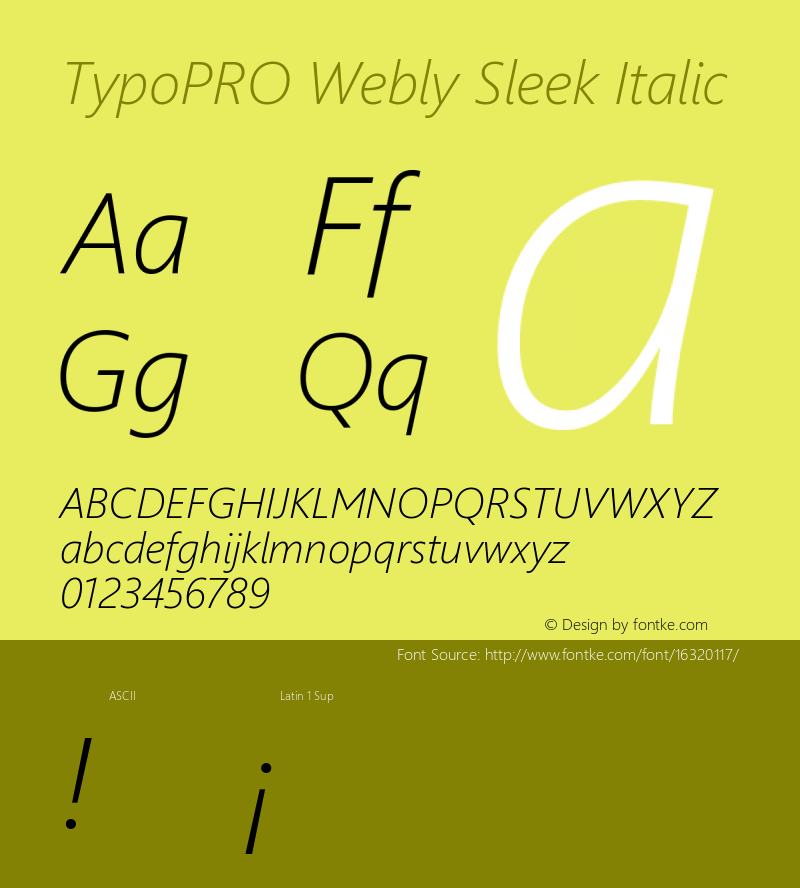 TypoPRO Webly Sleek Italic Version 5.22 January 23, 2013图片样张