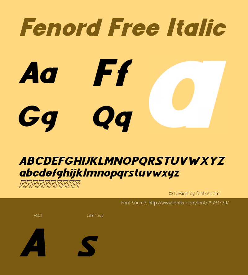 Fenord Free Italic 1.000图片样张