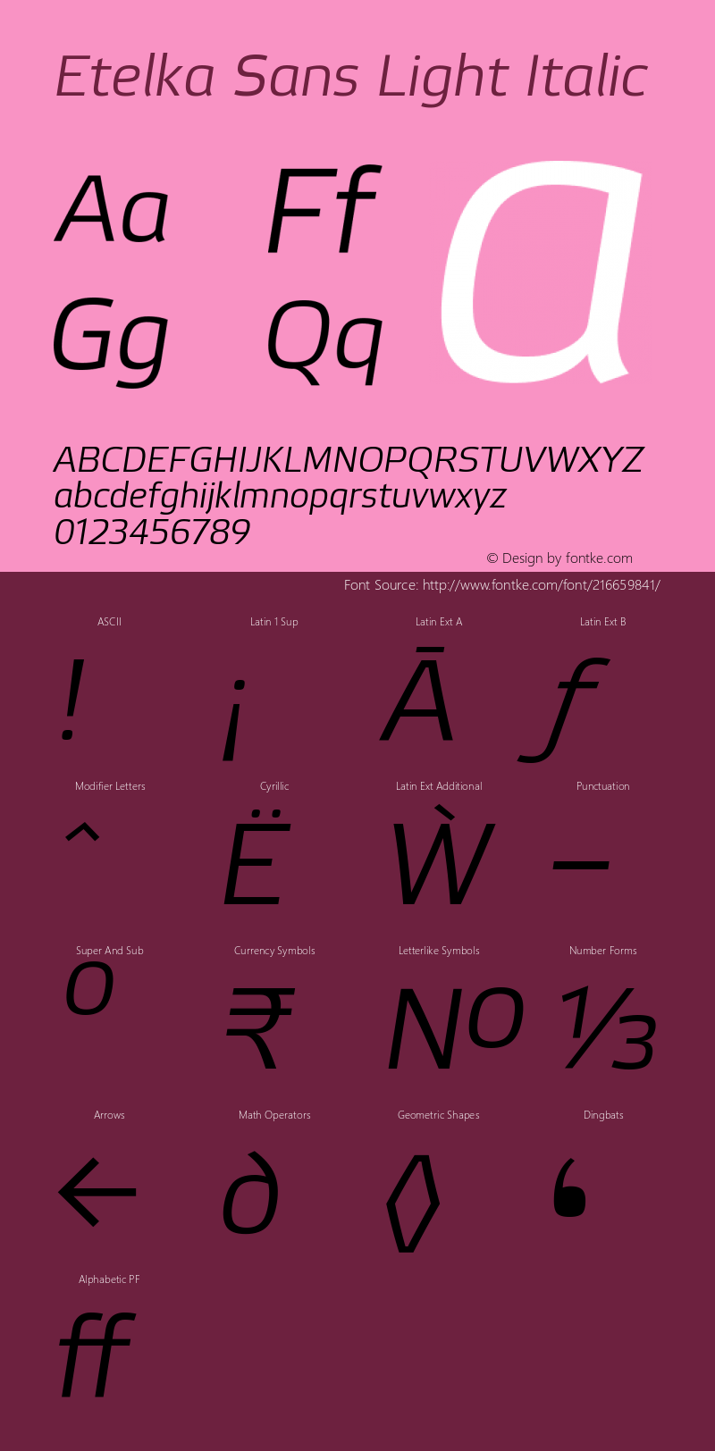 Etelka Sans Light Italic Version 1.000 2019 | web-ttf图片样张