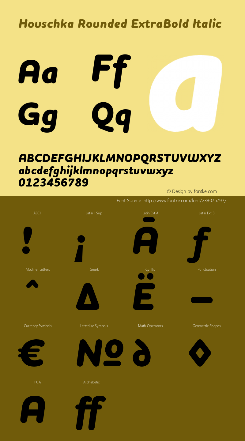 Houschka Rounded ExtraBold Italic Version 1.001图片样张